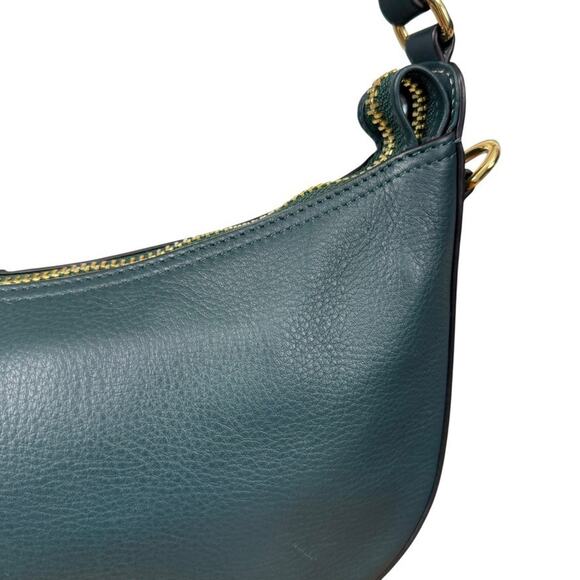 Radley London Teal Leather Hobo Shoulder Bag Purse Handbag Gold Tone Hardware - Picture 3 of 16